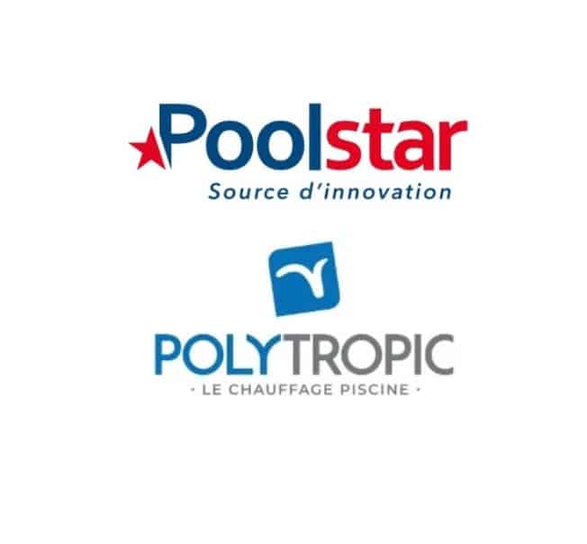 Logos Poolstar (Source d'innovation) et Polytropic (Le chauffage piscine). Solutions de chauffage et innovation pour piscine.
